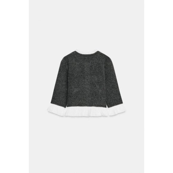 ZARA CONTRAST POPLIN CARDIGAN - Picture 8 of 9